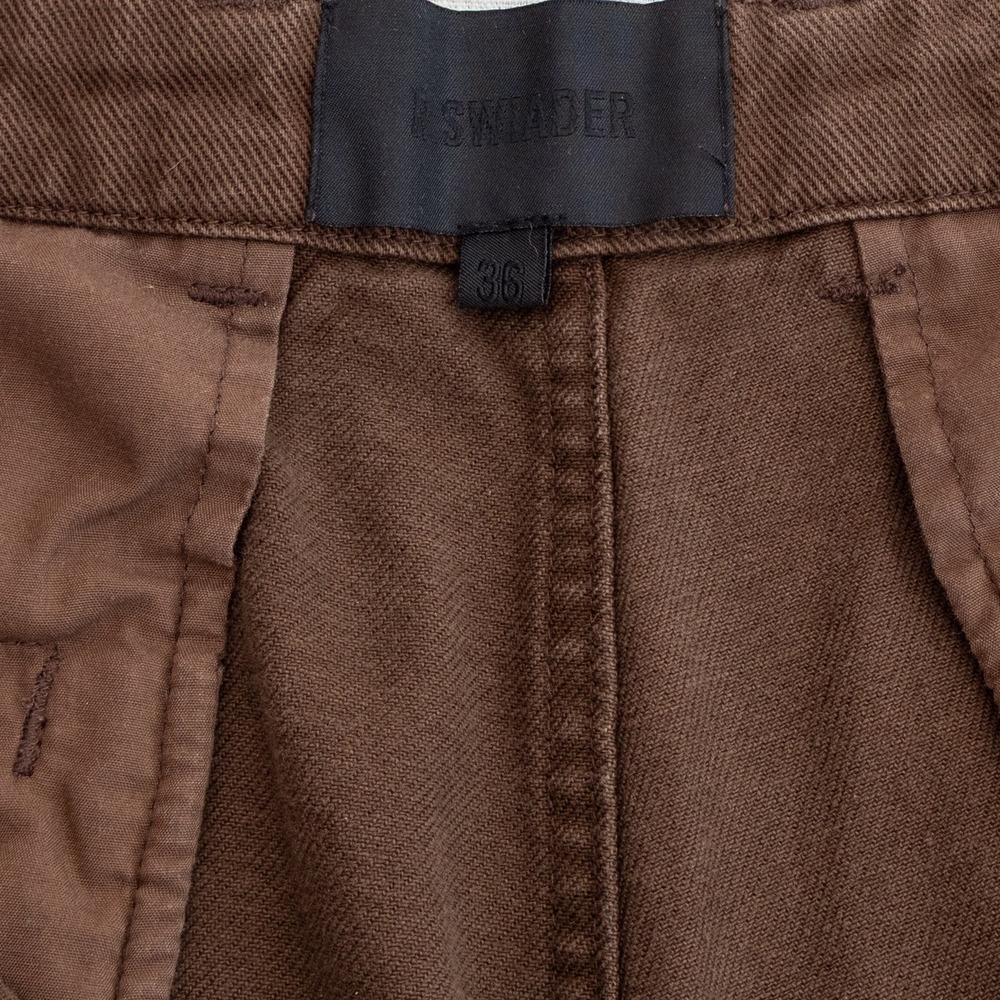 R. Swiader Brown Cotton Workwear Pants Size 36 Wide Leg Carpenter Style - Picture 4 of 5